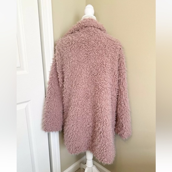 Hyfve Hyfve Hyfve M Teddy Sherpa Pink Faux Fur Coat Lined Good Condition Open - Picture 6 of 13